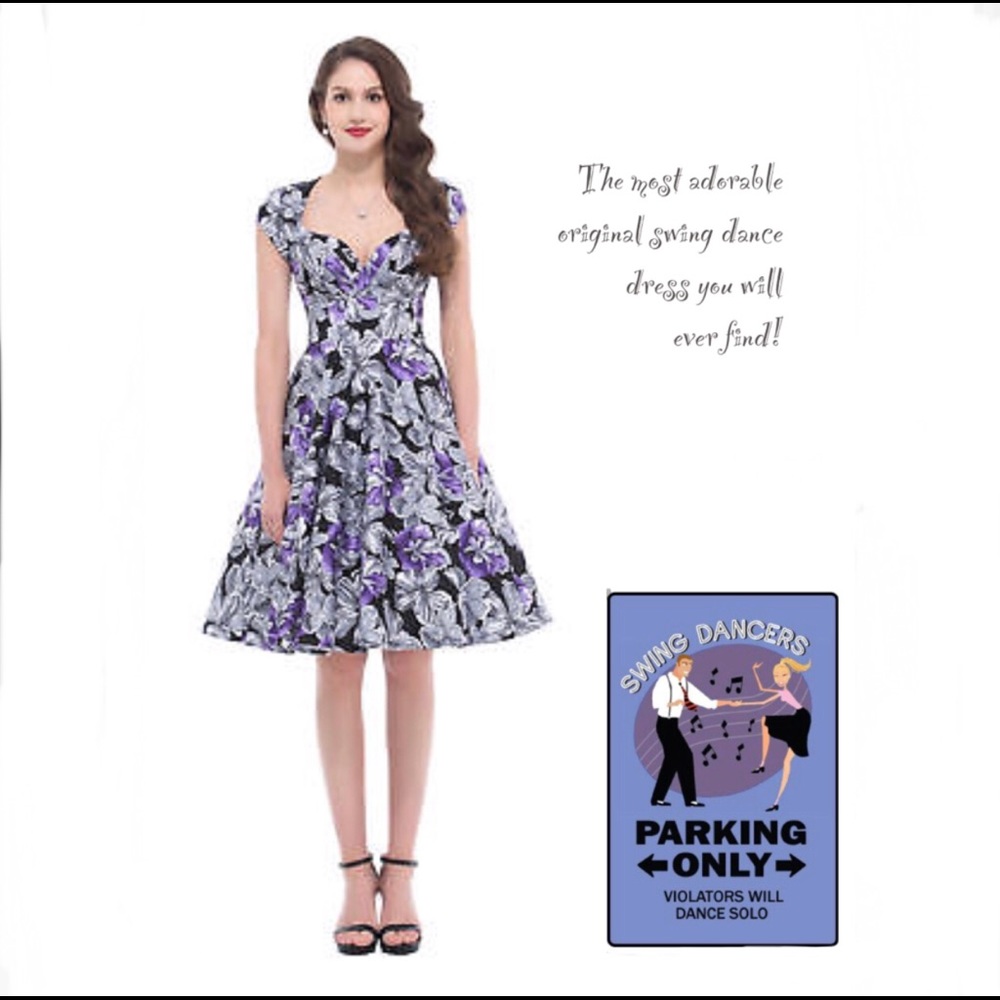NWT Vintage 1950s Style Orchid Swing Dress